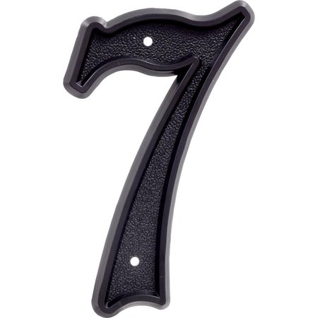 ORNATUS OUTDOORS 6 in. Matte Black Plastic House Number - 7 - 6 Piece OR1570873